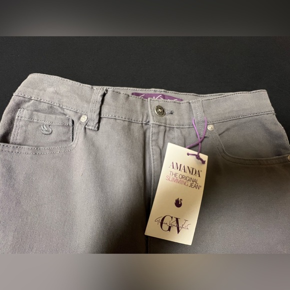 GLORIA VANDERBILT GRAY SIZE 4 AVERAGE STRAIGHT LEG JEAN. “AMANDA” 5 POCKETS - Picture 2 of 14